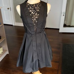 Nina Ricci black silk and lace dress size 38